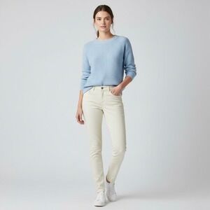 Uniqlo Women Jeggings Stretch‎ Mid-Rise Butter Pastel Yellow S Minimalist Preppy